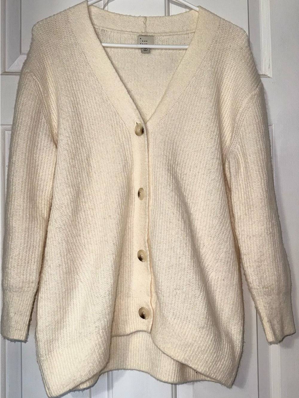 Cozy Cream V-Neck Button Cardigan Sweater
